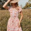 Summer Dress V-Neck Floral Print Pink Beach Dress -Dresses Store 932fe67d d1b8 4f18 96f8 17b25201a5c1