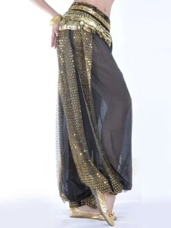 Belly Dance Costume Pants Wide Leg Rayon Chic Bollywood Dance Pants -Dresses Store Black Bloomer Pattern Viscose Womens Belly Dance Pants 158686 2