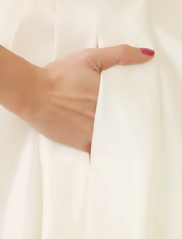 Ivory Princess Ball Gown Wedding Dress Jewel Neckline Bow Floor Length Satin Bridal Dress Free Customization 13 Ivory Princess Ball Gown Wedding Dress Jewel Neckline Bow Floor Length Satin Bridal Dress Free Customization - Image 11