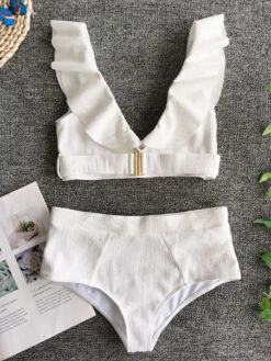 O Ring Empire Waist Two Piece Swimsuits In White -Dresses Store a0451b8b 3d75 4c70 8e49 fc709ee4bc1e