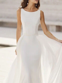 White Simple Mermaid Wedding Dress Jewel Neck Sleeveless Lace Long Bridal Dresses Free Customization 7 White Simple Mermaid Wedding Dress Jewel Neck Sleeveless Lace Long Bridal Dresses Free Customization -Dresses Store a5370fe9 9d32 43f0 8b11 6b5a47c1c134