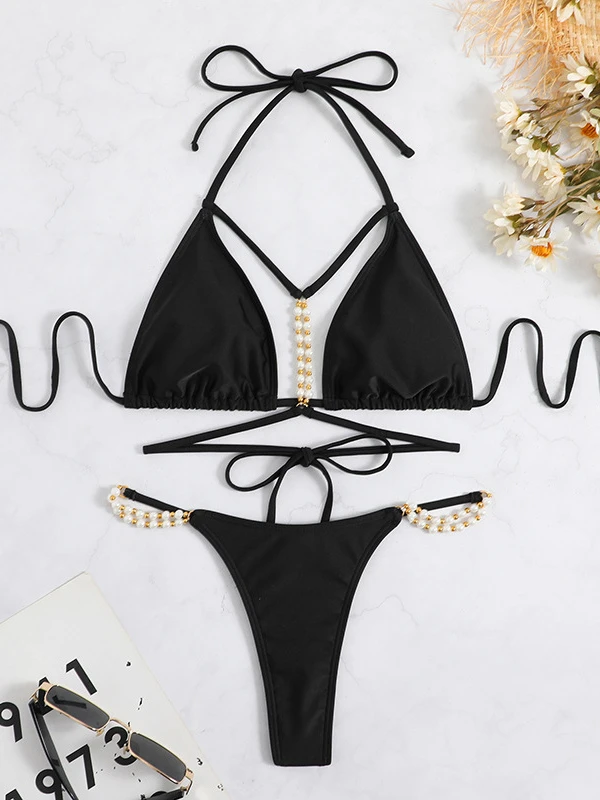 Bikini Swimsuit For Women Black Summer Sexy Swimwear 5 Bikini Swimsuit For Women Black Summer Sexy Swimwear - Image 3