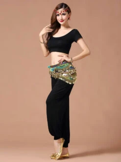 Belly Dance Costume Scarf Belt Blue Voile Bollywood Dancing Accessories -Dresses Store bd816038 b99c 4891 9142 5f5665c0af44