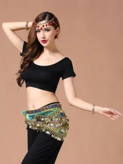 Belly Dance Costume Scarf Belt Blue Voile Bollywood Dancing Accessories -Dresses Store c17f1013 f66b 4935 a780 c87f3d6d5072