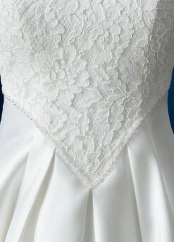 Summer Wedding Dresses 2023 White Lace Satin Off The Shoulder Bridal Gown High Low Beading Bows Short Sleeve Bridal Dress -Dresses Store c43f1da6 f7da 41a8 871a d4adea6fd036