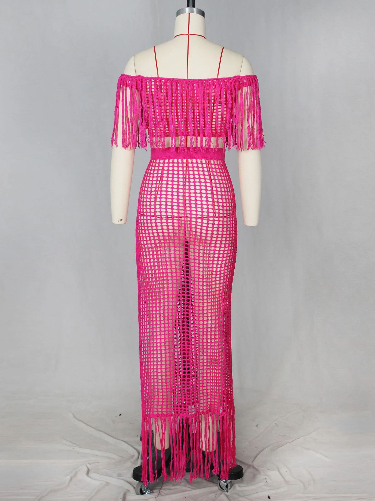 Women Cover Ups Rose Cut Out Bateau Neck Irregular Acrylic Summer Beach Swimwear 11 Women Cover Ups Rose Cut Out Bateau Neck Irregular Acrylic Summer Beach Swimwear - Image 9