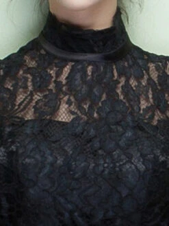 Black Cocktail Dress Lace High Collar Short Prom Dress Illusion Half Sleeve A Line Party Dress Wedding Guest Dress -Dresses Store c9d8221b 8290 4261 9329 dfc1df065a74