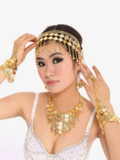 Belly Dance Costume Headgear Gold Synthetic Bollywood Dance Accessories For Women