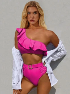 Ruffles One Shoulder Two Piece Swimsuits -Dresses Store e28ef8b9 eef7 4a2b 8118 3d637c6c9ddc
