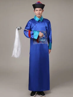Halloween Chinese Costume Dark Red Eunuch Long Gown With Hat For Men -Dresses Store ebda1bf9 5345 4933 b1ab 0c8878354e46