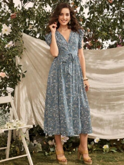 Printed Layered Casual V-Neck Midi Dress -Dresses Store fbe0dea0 ca9c 4da0 9c8f a3463b5230bc